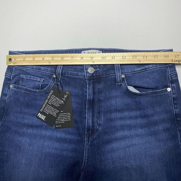 Paige Genevieve NWT high rise flare wide jean sail away dark wash 33 NEW - Picture 5 of 13